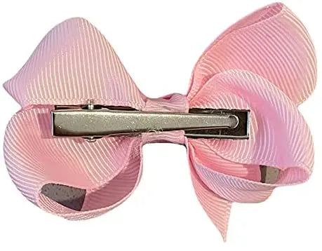 Hair Bow Knots 3" Inch Clips Slides Light Pink