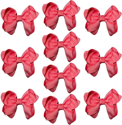 Hair Bow Knots 3" Inch Clips Slides Light Salmon