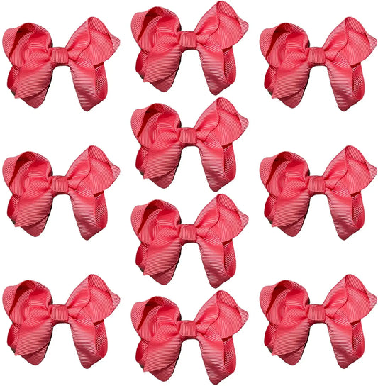 Hair Bow Knots 3" Inch Clips Slides Light Salmon