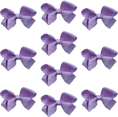 Hair Bow Knots 3" Inch Clips Slides Lilac