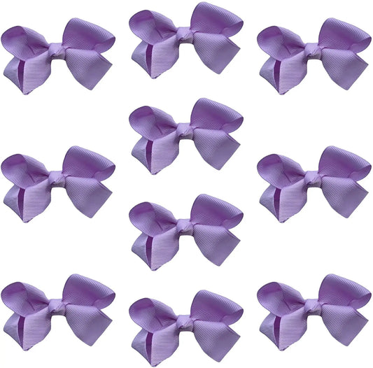 Hair Bow Knots 3" Inch Clips Slides Lilac