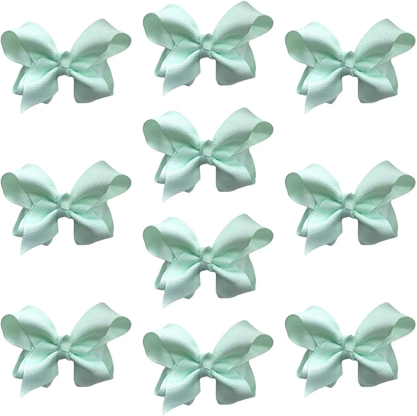 Hair Bow Knots 3" Inch Clips Slides Mint Green