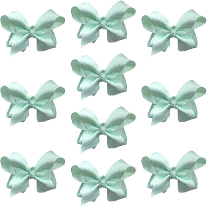 Hair Bow Knots 3" Inch Clips Slides Mint Green