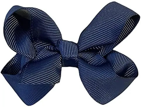 Hair Bow Knots 3" Inch Clips Slides Navy Blue