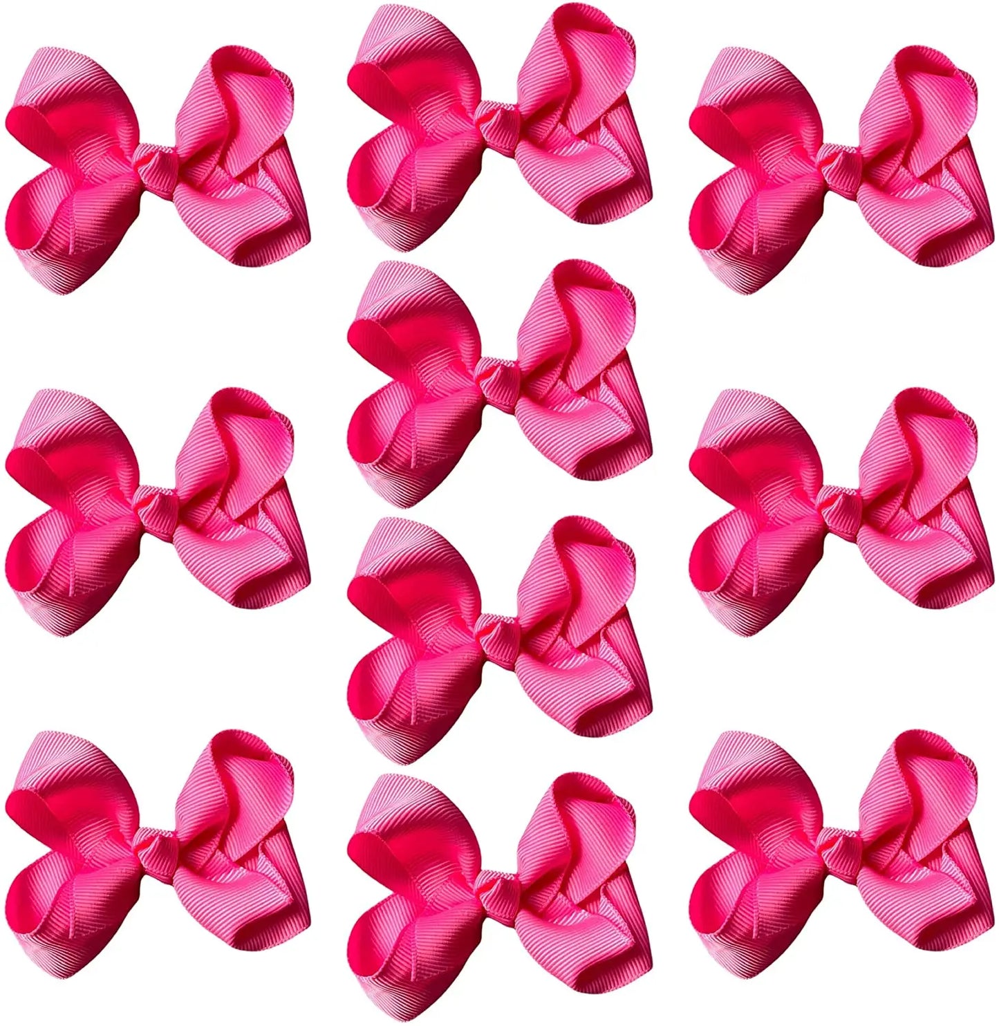 Hair Bow Knots 3" Inch Clips Slides Pink