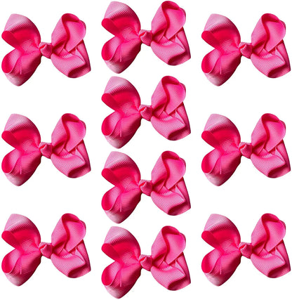 Hair Bow Knots 3" Inch Clips Slides Pink