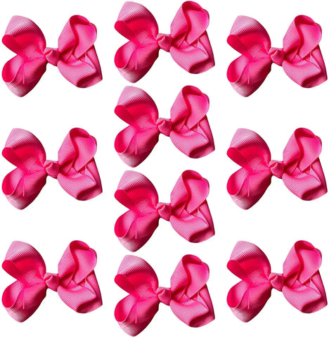 Hair Bow Knots 3" Inch Clips Slides Pink