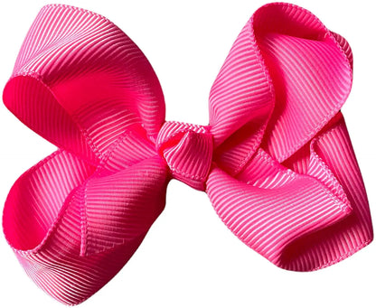 Hair Bow Knots 3" Inch Clips Slides Pink