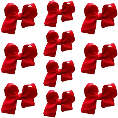 Hair Bow Knots 3" Inch Clips Slides Red