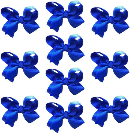 Hair Bow Knots 3" Inch Clips Slides Royal Blue