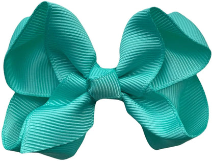 Spearmint Hair Bow Knots 3" Inch Clips, Grips - 10 Pack