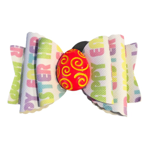 Hair Bows Clips Grips Easter Bunny Rabbit Ears Eggs Premium Hair Bows 3.5"