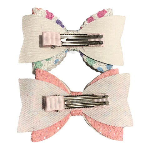 Hair Bows Clips Grips Love Heart Valentine Cute Cat Apple Premium Hair Bows 3.5"