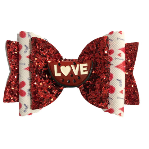 Hair Bows Clips Grips Love Heart Valentine Cute Cat Apple Premium Hair Bows 3.5"