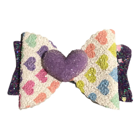 Hair Bows Clips Grips Love Heart Valentine Cute Cat Apple Premium Hair Bows 3.5"