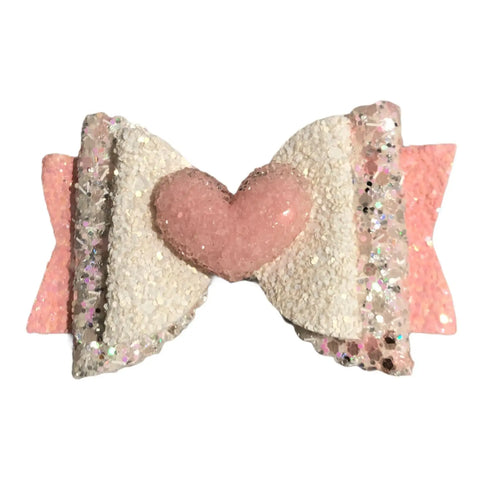 Hair Bows Clips Grips Love Heart Valentine Cute Cat Apple Premium Hair Bows 3.5"