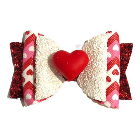 Hair Bows Clips Grips Love Heart Valentine Cute Cat Apple Premium Hair Bows 3.5"
