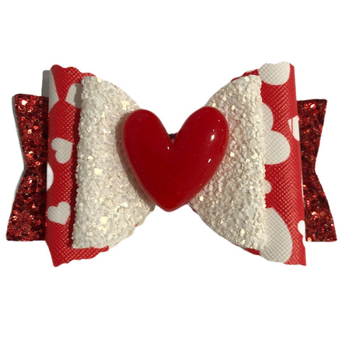 Hair Bows Clips Grips Love Heart Valentine Cute Cat Apple Premium Hair Bows 3.5"