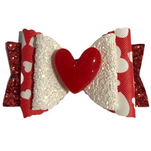 Hair Bows Clips Grips Love Heart Valentine Cute Cat Apple Premium Hair Bows 3.5"