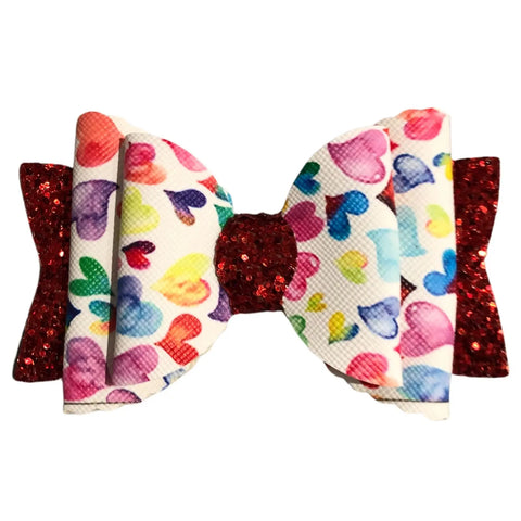 Hair Bows Clips Grips Love Heart Valentine Cute Cat Apple Premium Hair Bows 3.5"