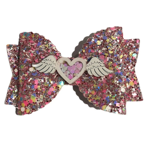 Hair Bows Clips Grips Love Heart Valentine Cute Cat Apple Premium Hair Bows 3.5"