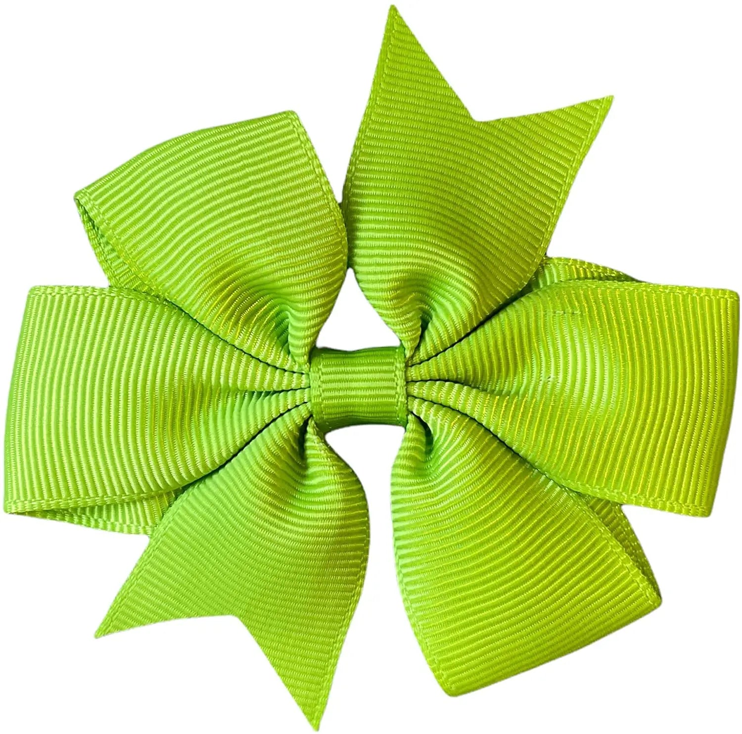 Hair Bows Clips Slides 3" inch Pinwheel Apple Green - Lilium Kids