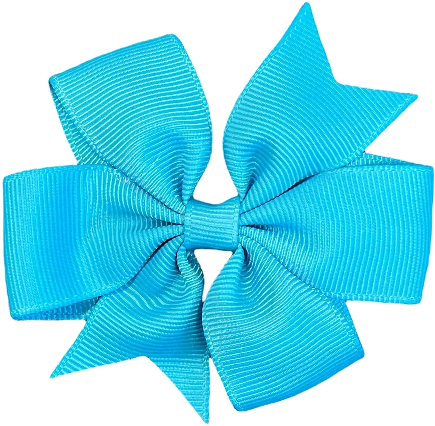 Hair Bows Clips Slides 3" inch Pinwheel Aqua Blue - Lilium Kids