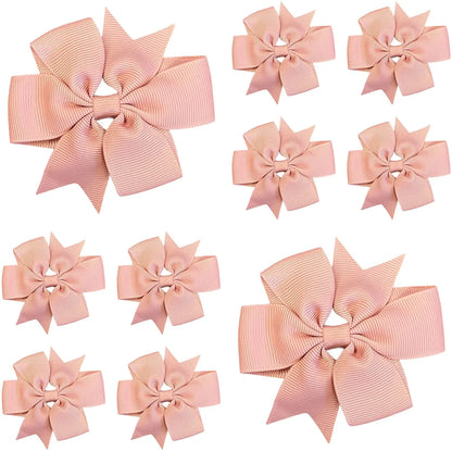 Hair Bows Clips Slides 3" inch Pinwheel Bubble Gum - Lilium Kids