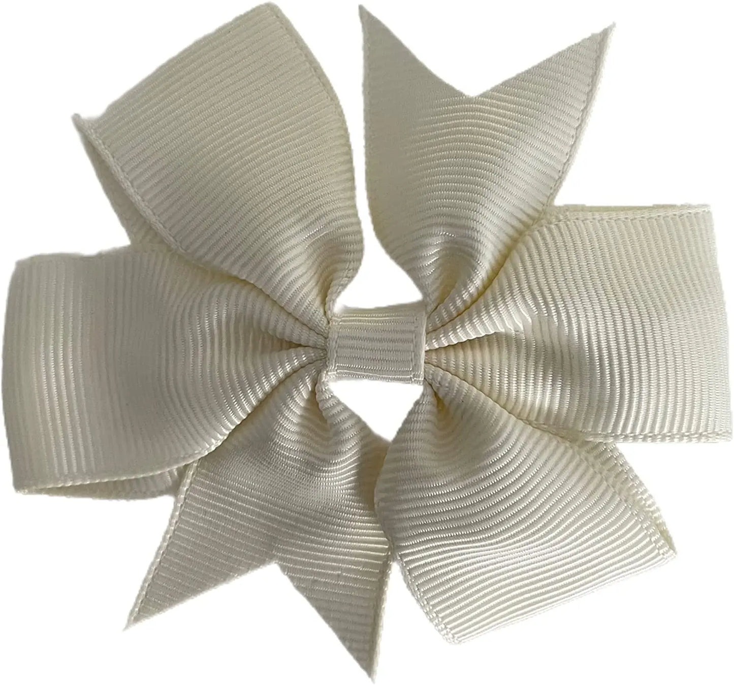 Hair Bows Clips Slides 3" inch Pinwheel Cream - Lilium Kids