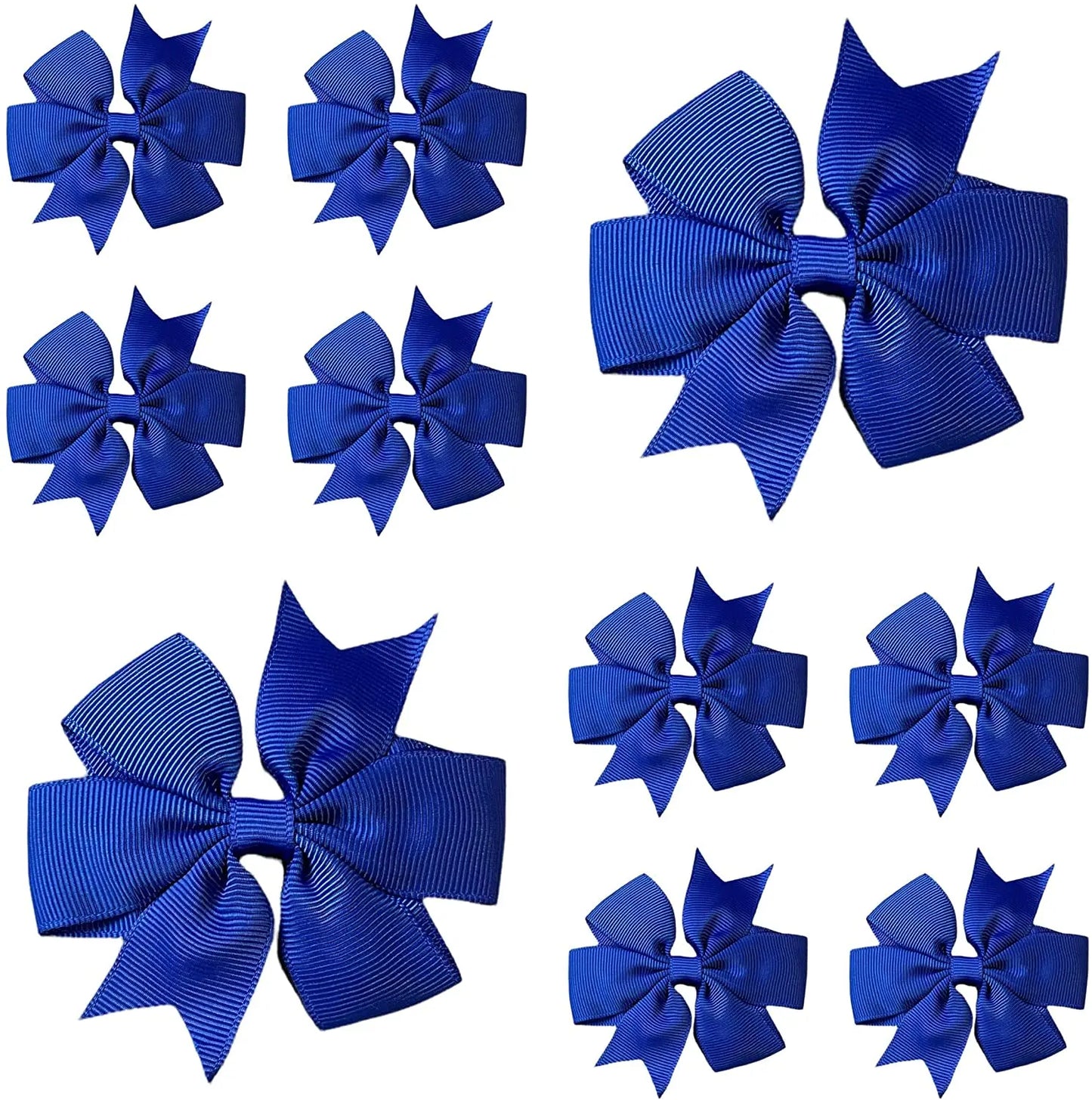 Hair Bows Clips Slides 3" inch Pinwheel Dark Blue - Lilium Kids