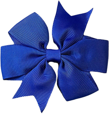 Hair Bows Clips Slides 3" inch Pinwheel Dark Blue - Lilium Kids
