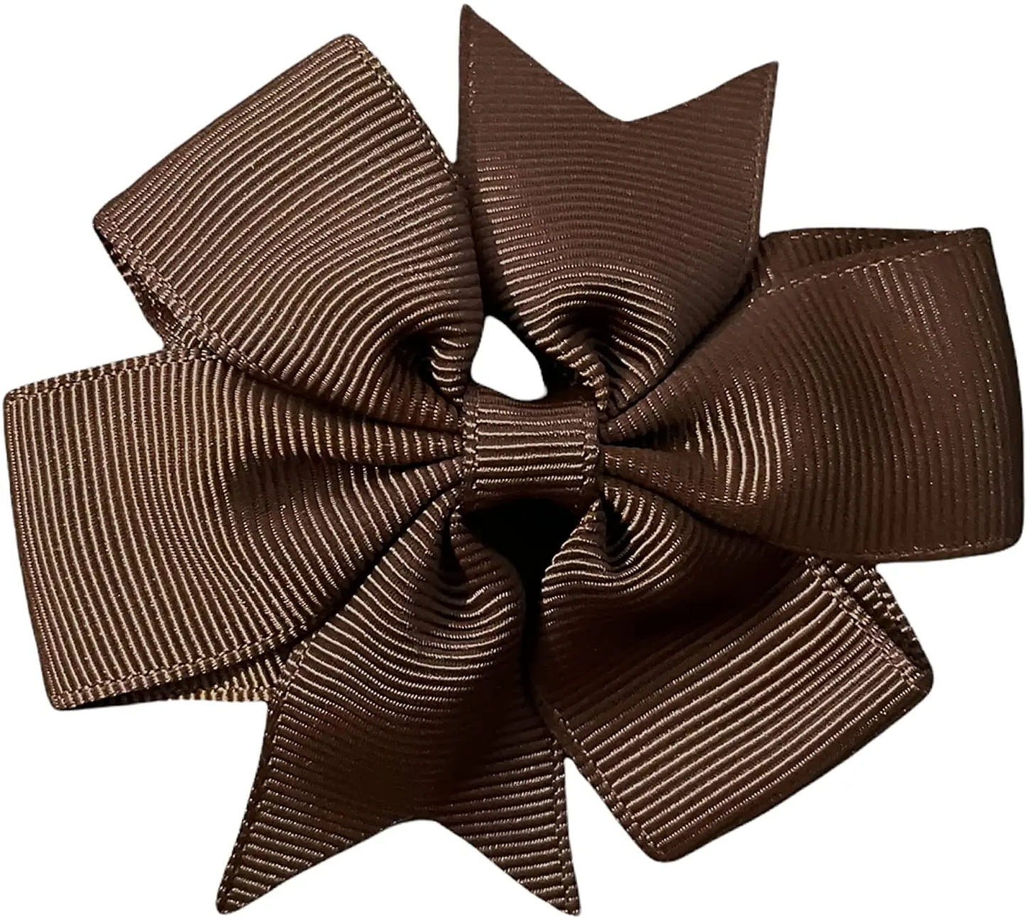 Hair Bows Clips Slides 3" inch Pinwheel Dark Brown - Lilium Kids