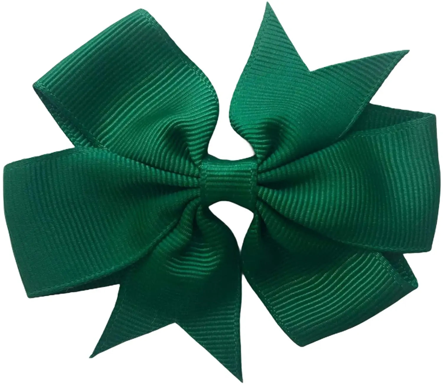 Hair Bows Clips Slides 3" inch Pinwheel Dark Green - Lilium Kids