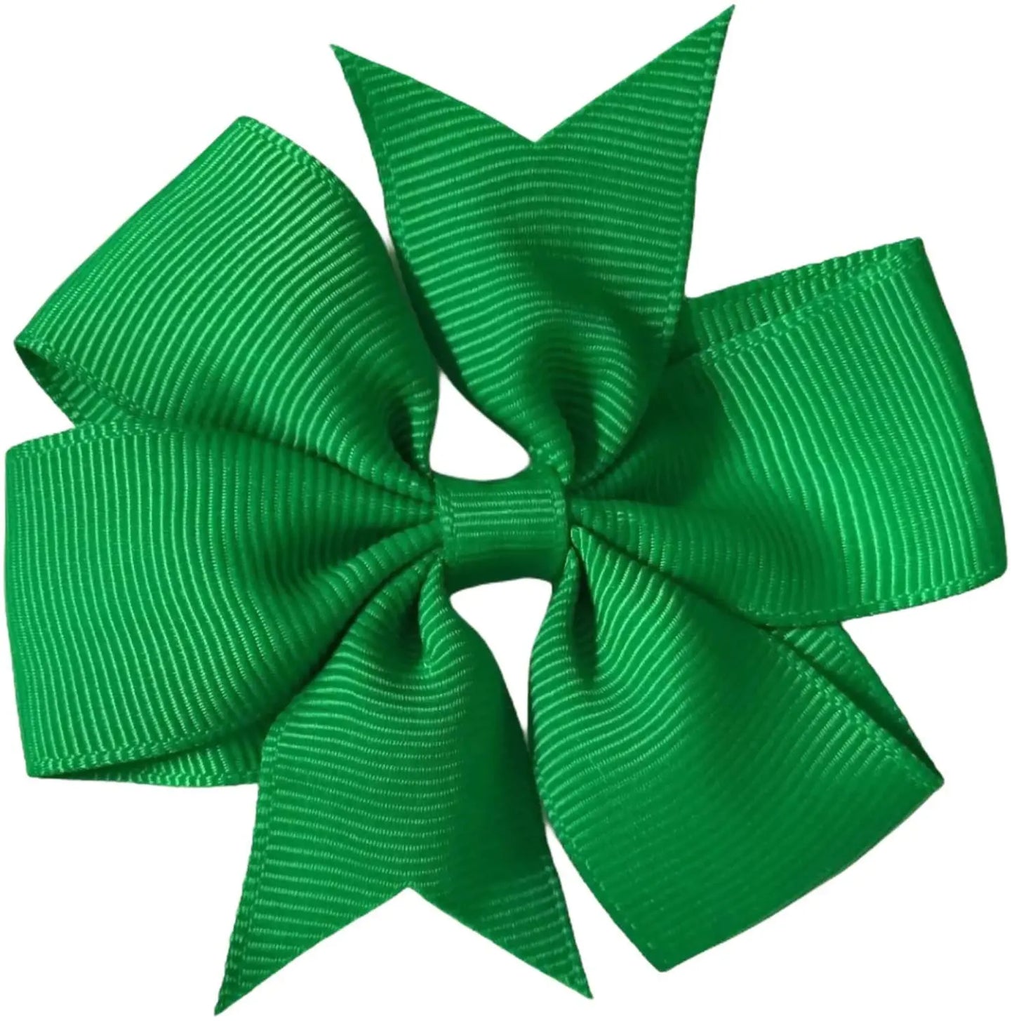 Hair Bows Clips Slides 3" inch Pinwheel Emerald Green - Lilium Kids