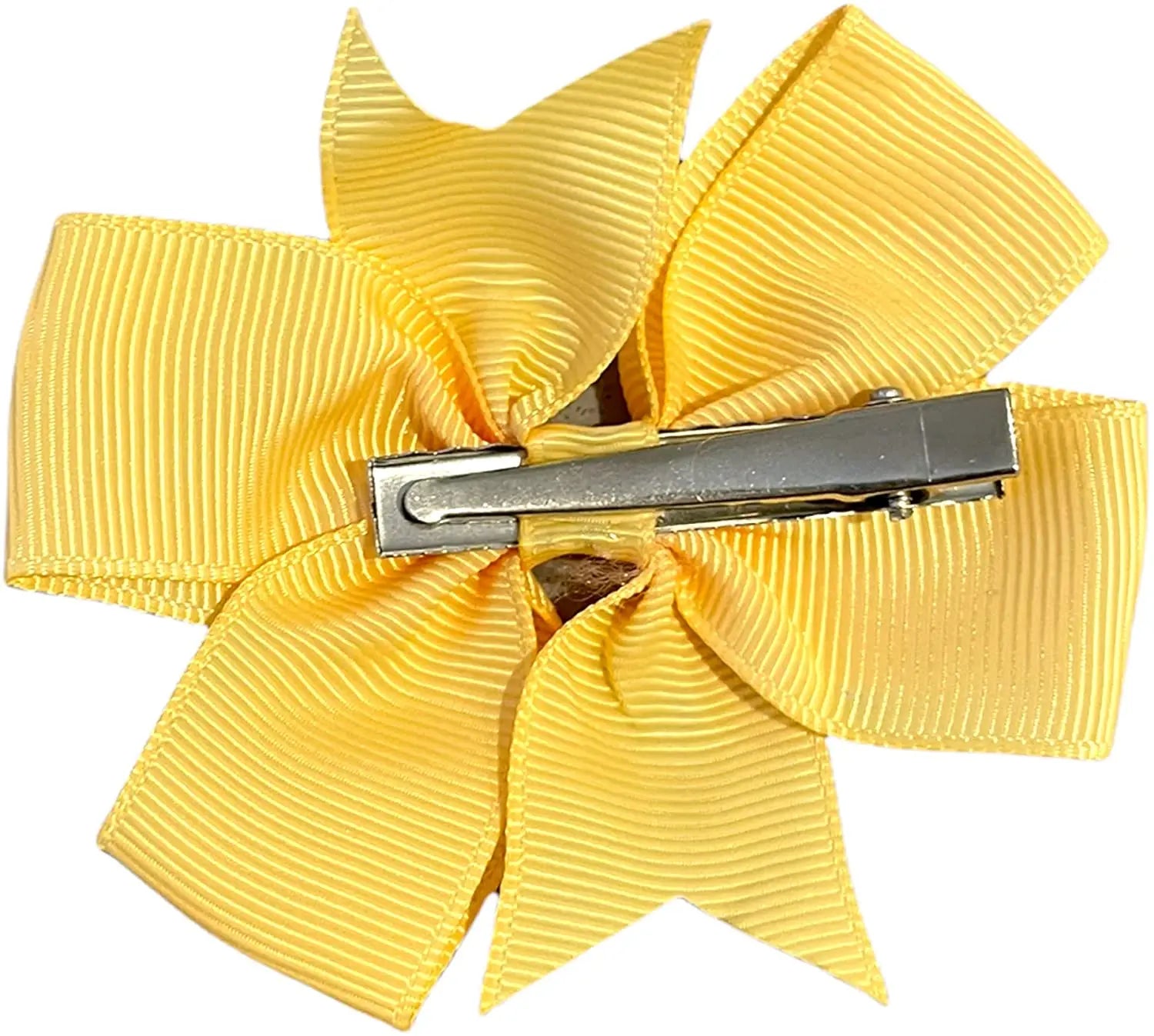 Hair Bows Clips Slides 3" inch Pinwheel Gold/Yellow - Lilium Kids