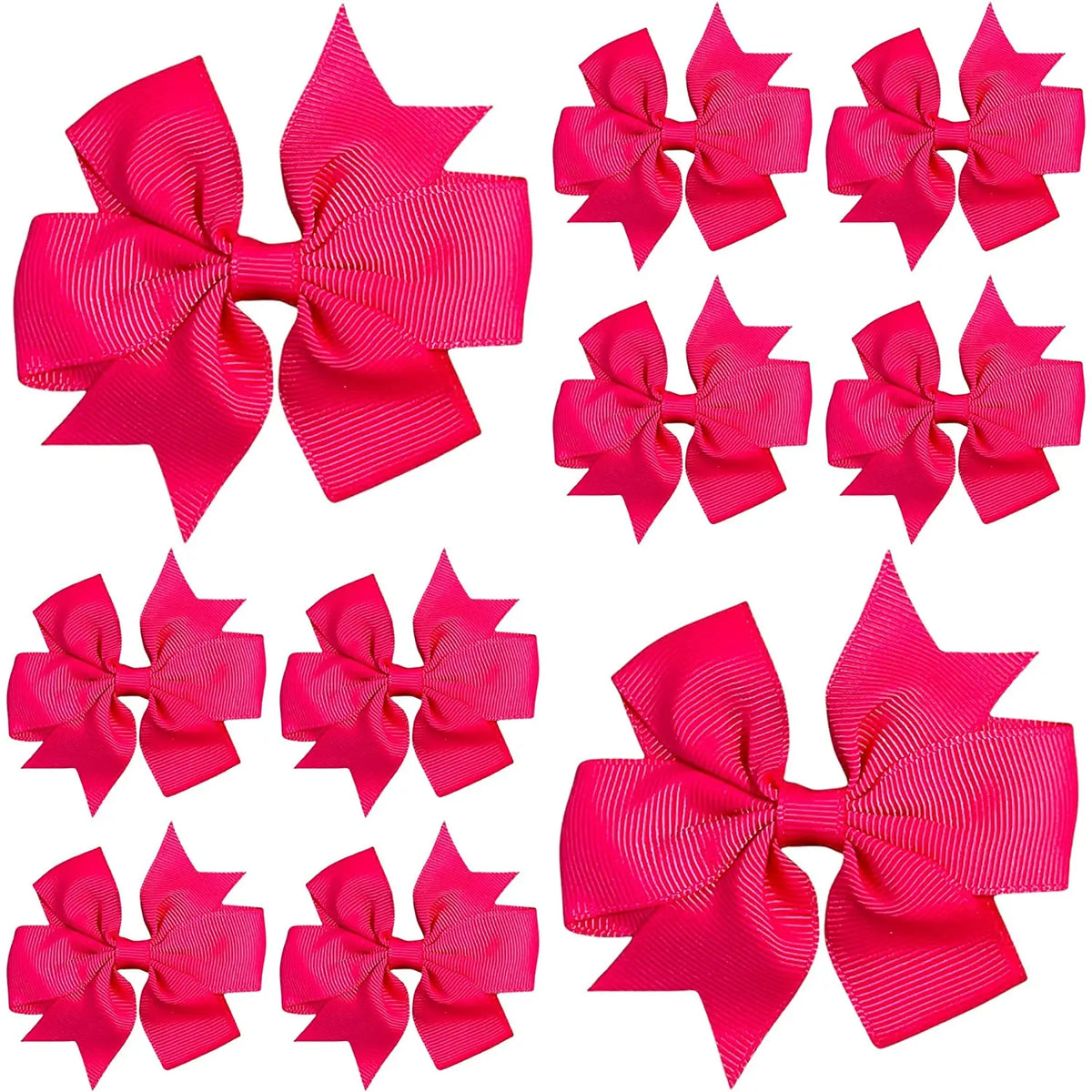 Hair Bows Clips Slides 3" inch Pinwheel Hot Pink - Lilium Kids