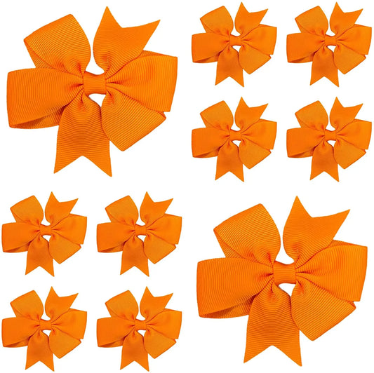 Hair Bows Clips Slides 3" inch Pinwheel Light Orange - Lilium Kids