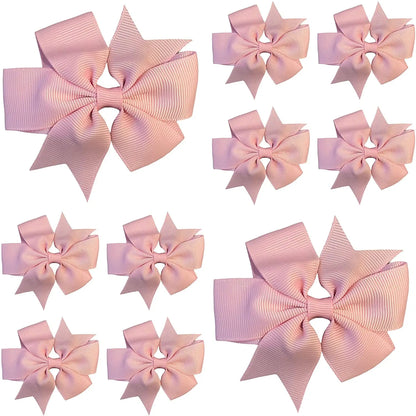 Hair Bows Clips Slides 3" inch Pinwheel Light Pink - Lilium Kids