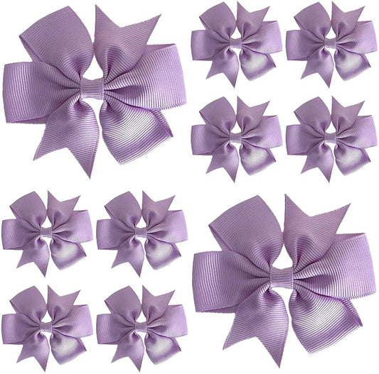 Hair Bows Clips Slides 3" inch Pinwheel Lilac - Lilium Kids