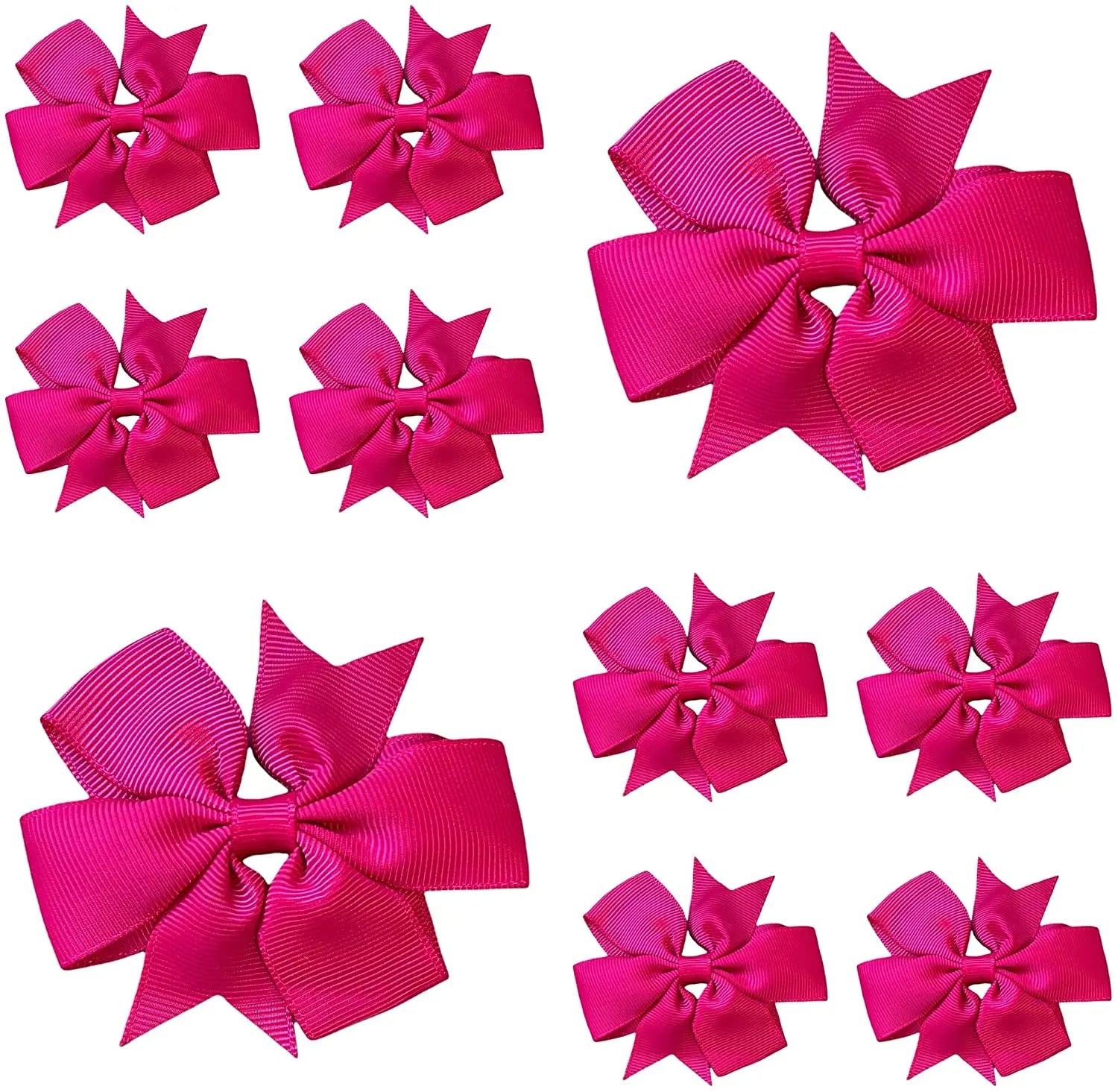 Hair Bows Clips Slides 3" inch Pinwheel Magenta - Lilium Kids