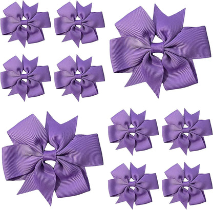 Hair Bows Clips Slides 3" inch Pinwheel Mauve - Lilium Kids