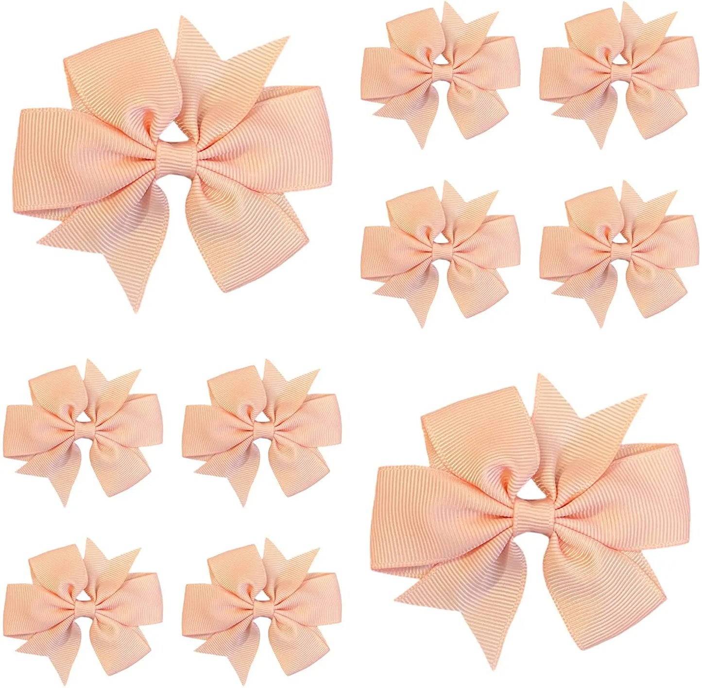 Hair Bows Clips Slides 3" inch Pinwheel Neutral - Lilium Kids