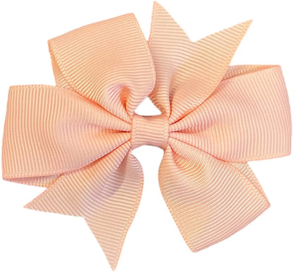 Hair Bows Clips Slides 3" inch Pinwheel Neutral - Lilium Kids