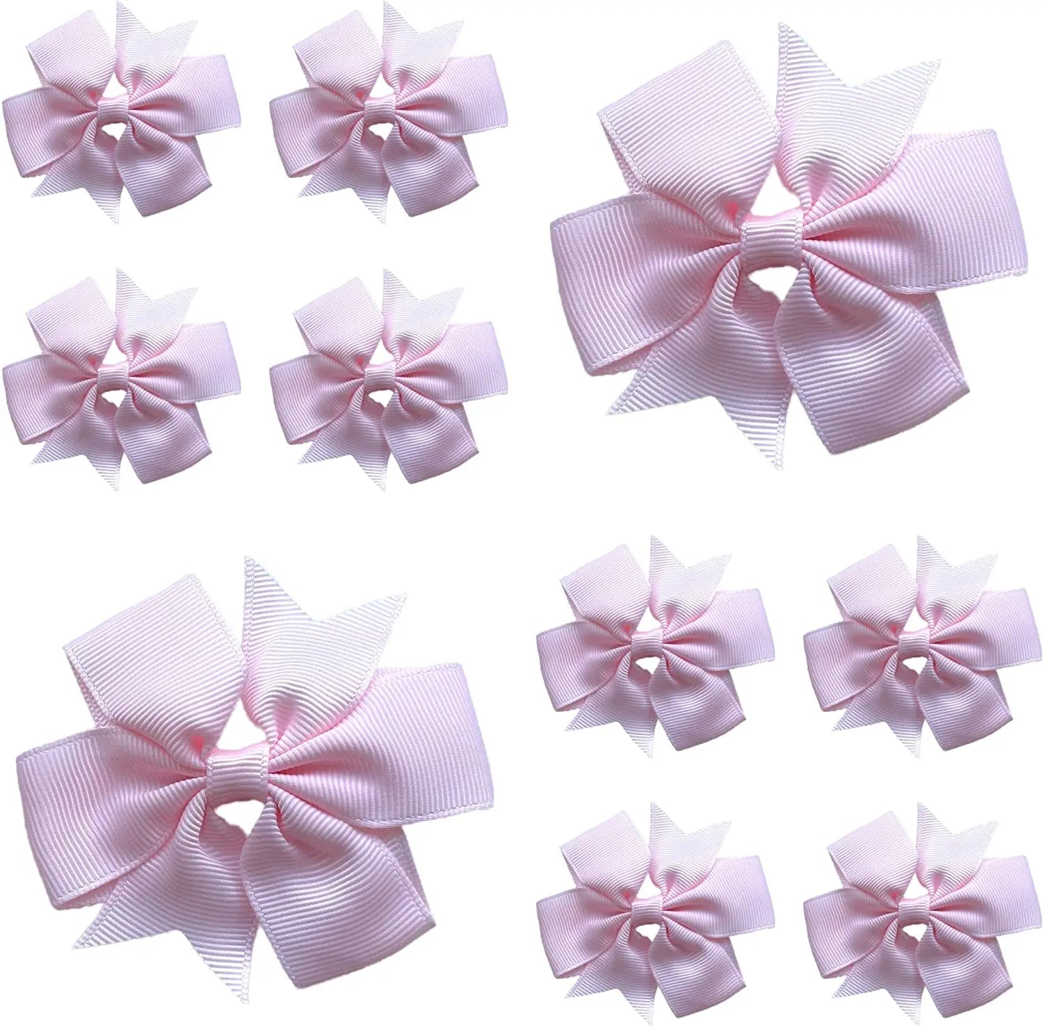 Hair Bows Clips Slides 3" inch Pinwheel Pale Pink - Lilium Kids