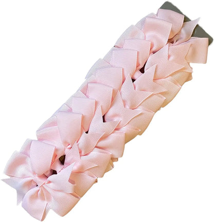 Hair Bows Clips Slides 3" inch Pinwheel Pale Pink - Lilium Kids