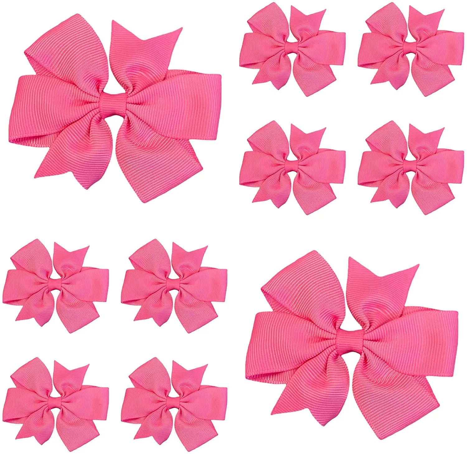 Hair Bows Clips Slides 3" inch Pinwheel Pink - Lilium Kids