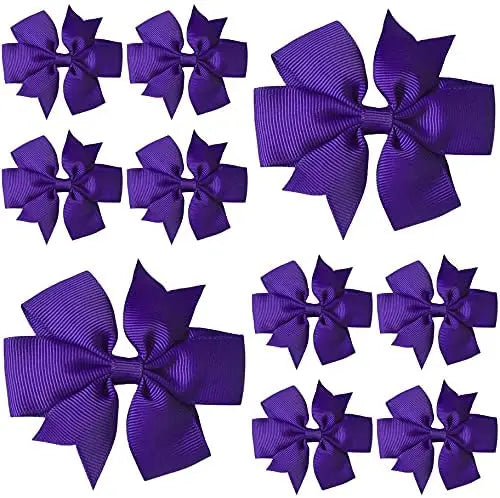 Hair Bows Clips Slides 3" inch Pinwheel Purple - Lilium Kids