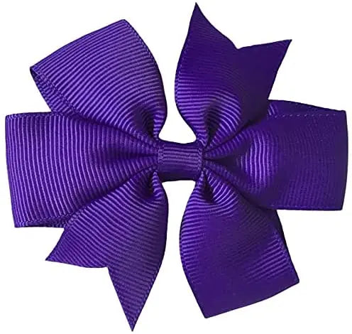 Hair Bows Clips Slides 3" inch Pinwheel Purple - Lilium Kids