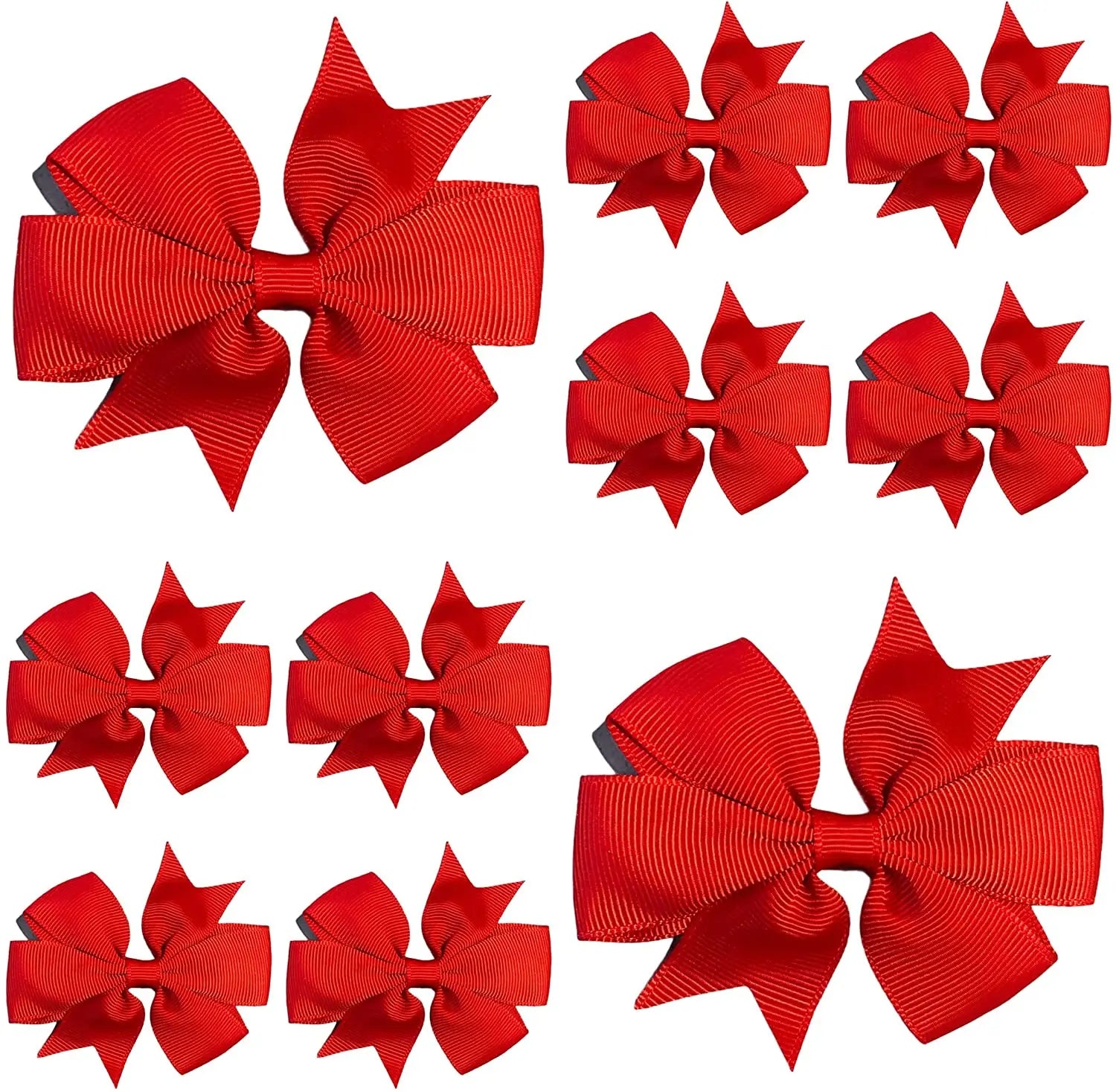 Hair Bows Clips Slides 3" inch Pinwheel Red - Lilium Kids