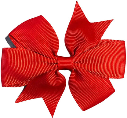 Hair Bows Clips Slides 3" inch Pinwheel Red - Lilium Kids